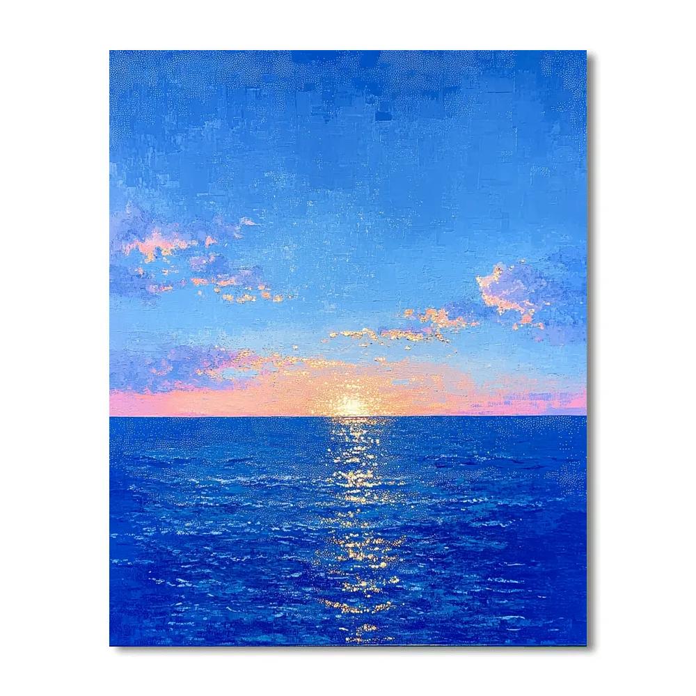 Georges Seurat Inspired Coastal Dusk paint by color