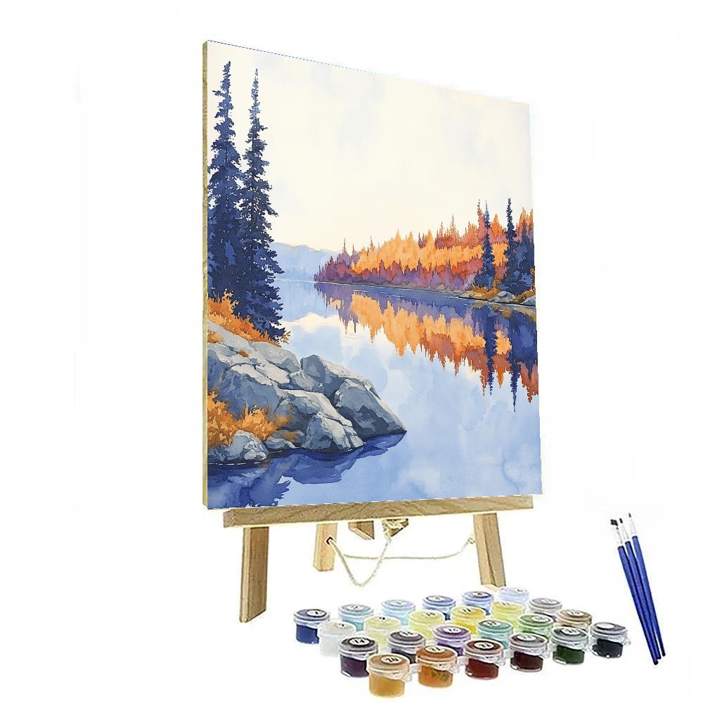 Franklin Carmichael Inspired Autumn Lake Reflections Painting by numbers kit