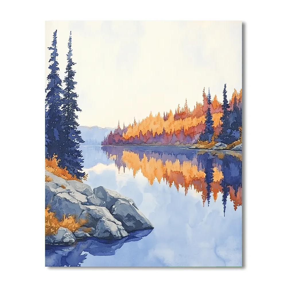 Franklin Carmichael Inspired Autumn Lake Reflections Painting by numbers kit