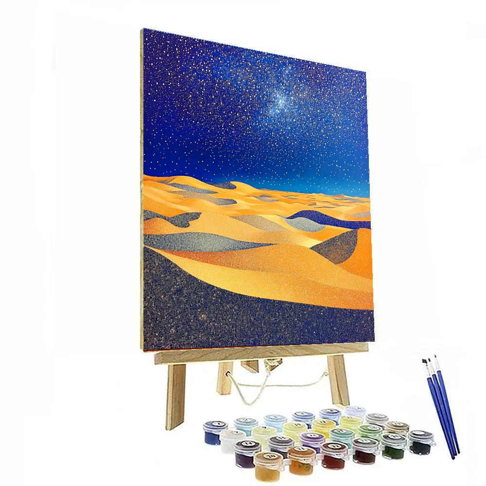 Georges Seurat Inspired Starlit Desert paint by number