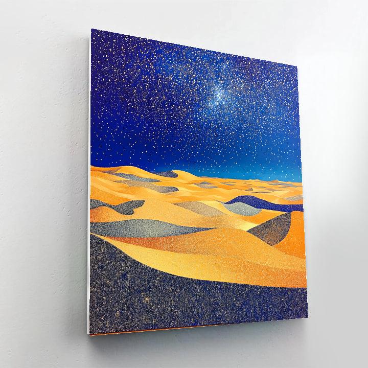 Georges Seurat Inspired Starlit Desert paint by number