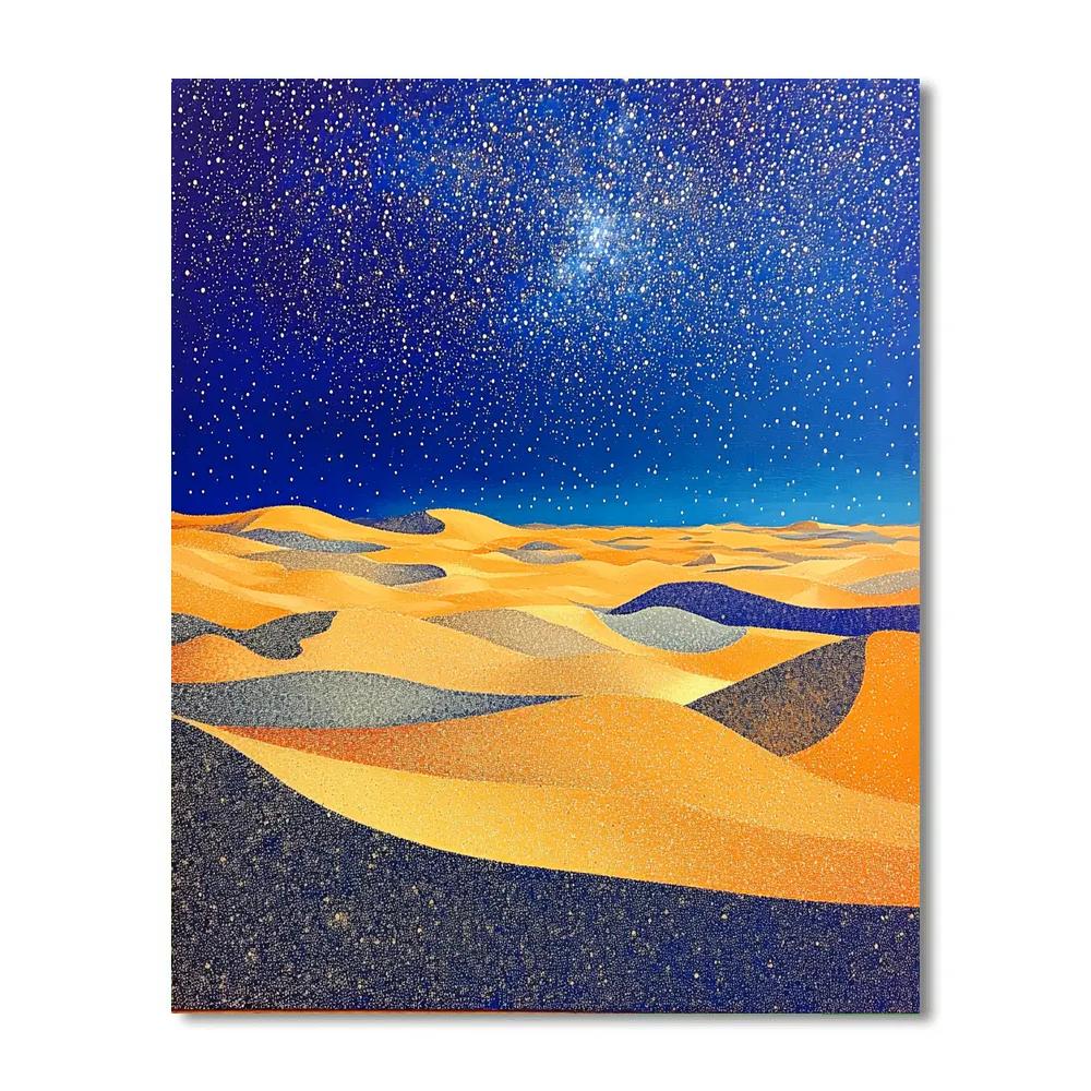 Georges Seurat Inspired Starlit Desert paint by number