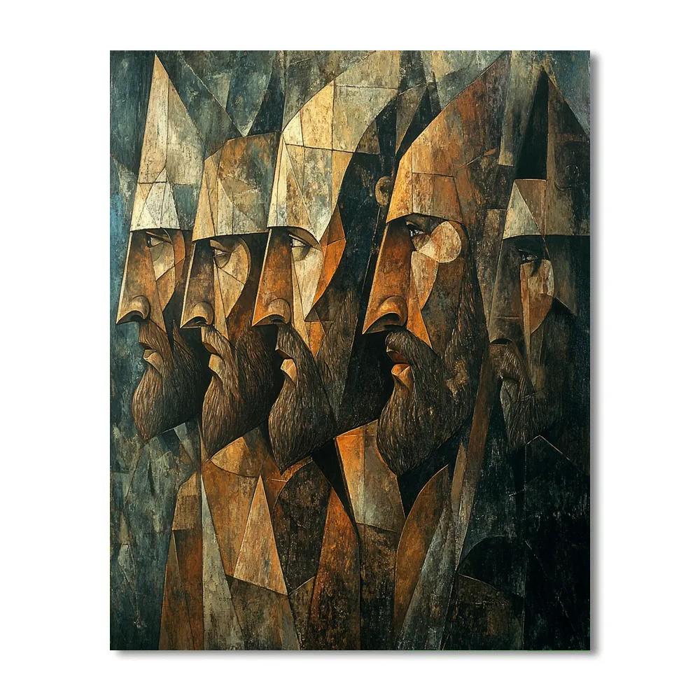 Picasso Inspired Mythical Warriors paint by number