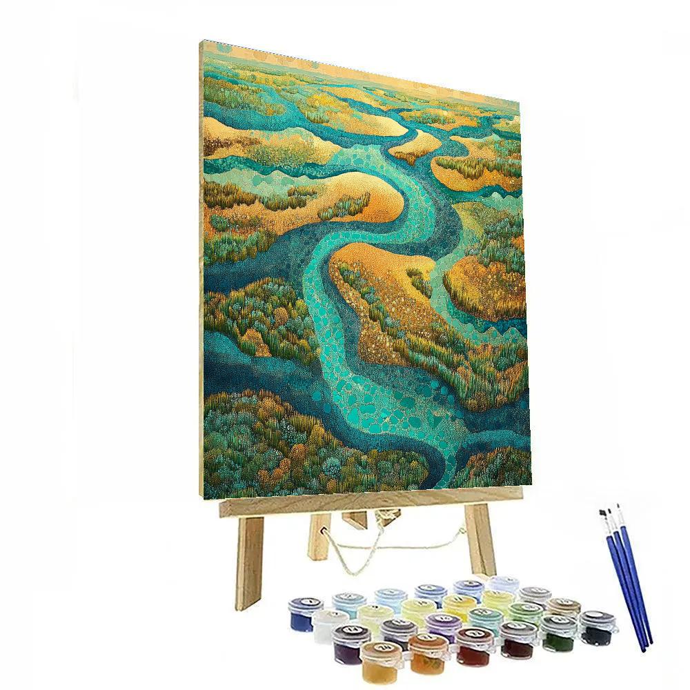 Georges Seurat Inspired Chromatic River Delta Paint by numbers art
