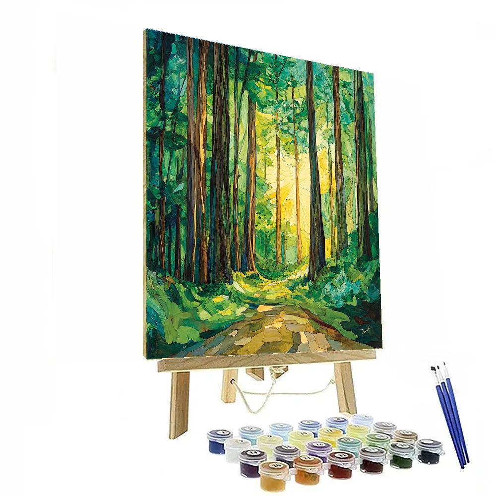 Emily Carr Inspired Towering Cedar Cathedral DIY paint by numbers