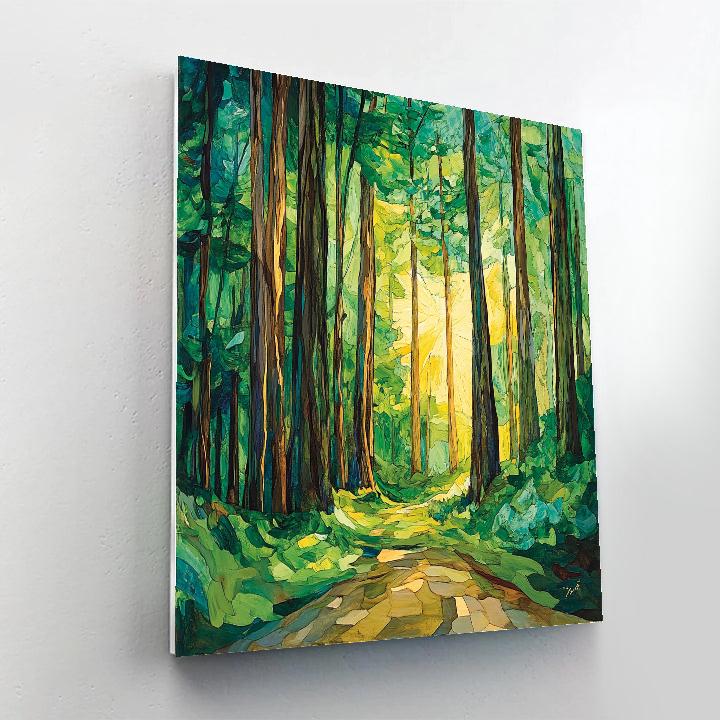 Emily Carr Inspired Towering Cedar Cathedral DIY paint by numbers