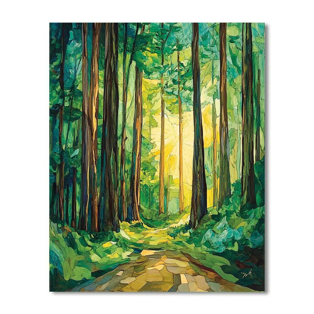 Emily Carr Inspired Towering Cedar Cathedral DIY paint by numbers