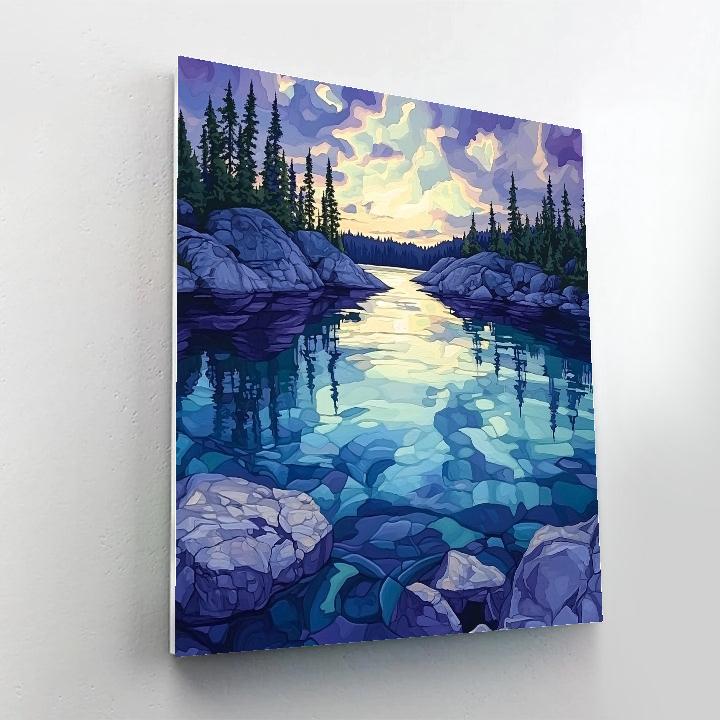 Franklin Carmichael Inspired Twilight On Jasper Lake Painting by numbers kit