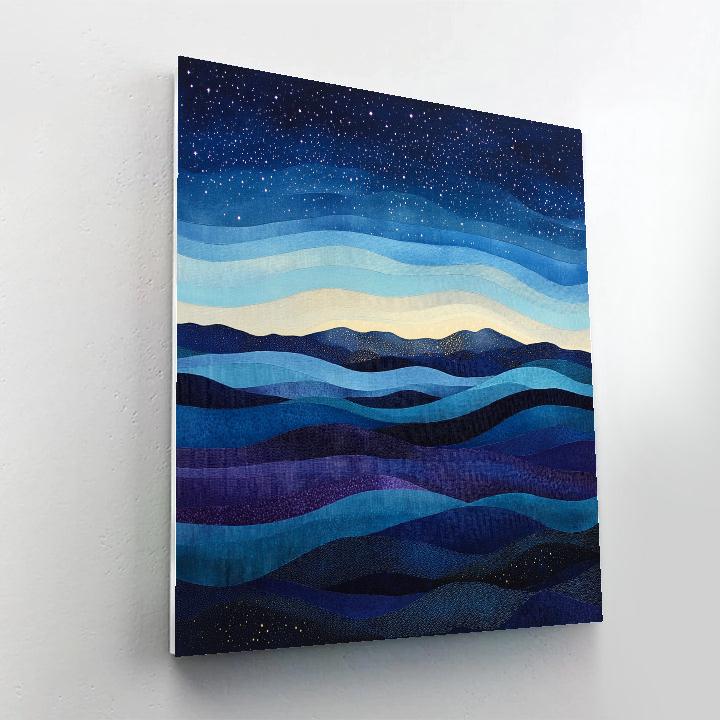 Georges Seurat Inspired Tidal Aurora Over Silent Constellations Number painting