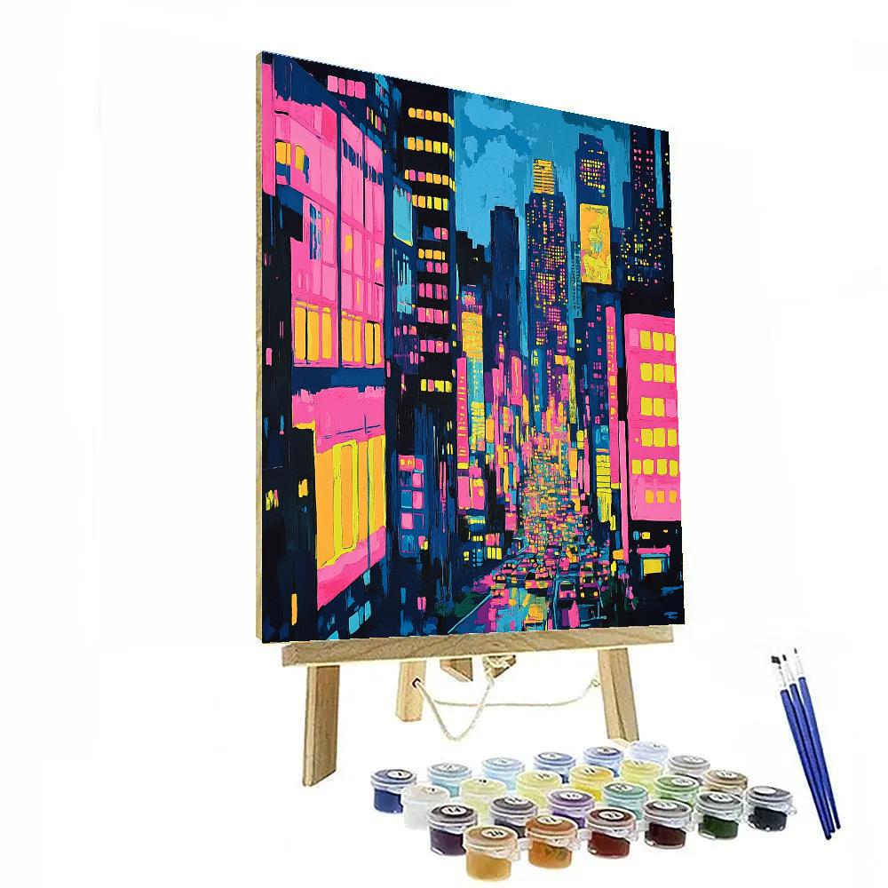 Andy Warhol Inspired City Lights DIY paint by numbers