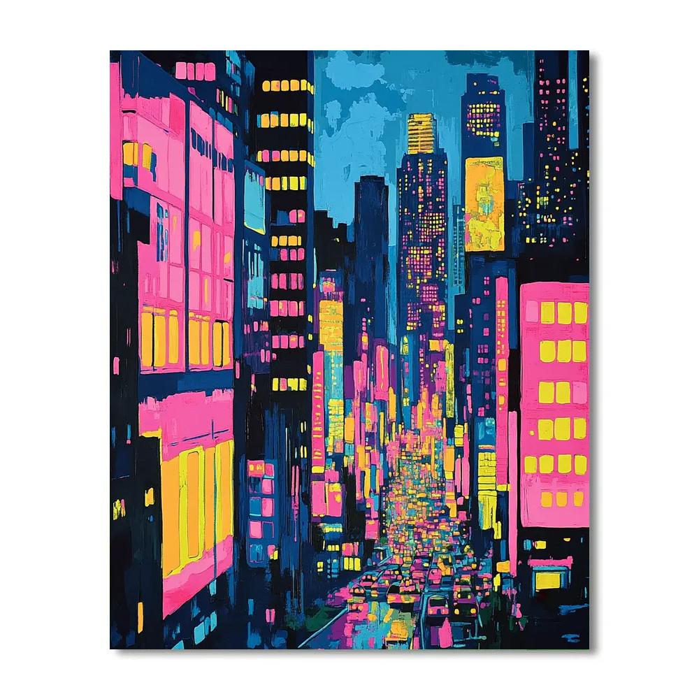 Andy Warhol Inspired City Lights DIY paint by numbers