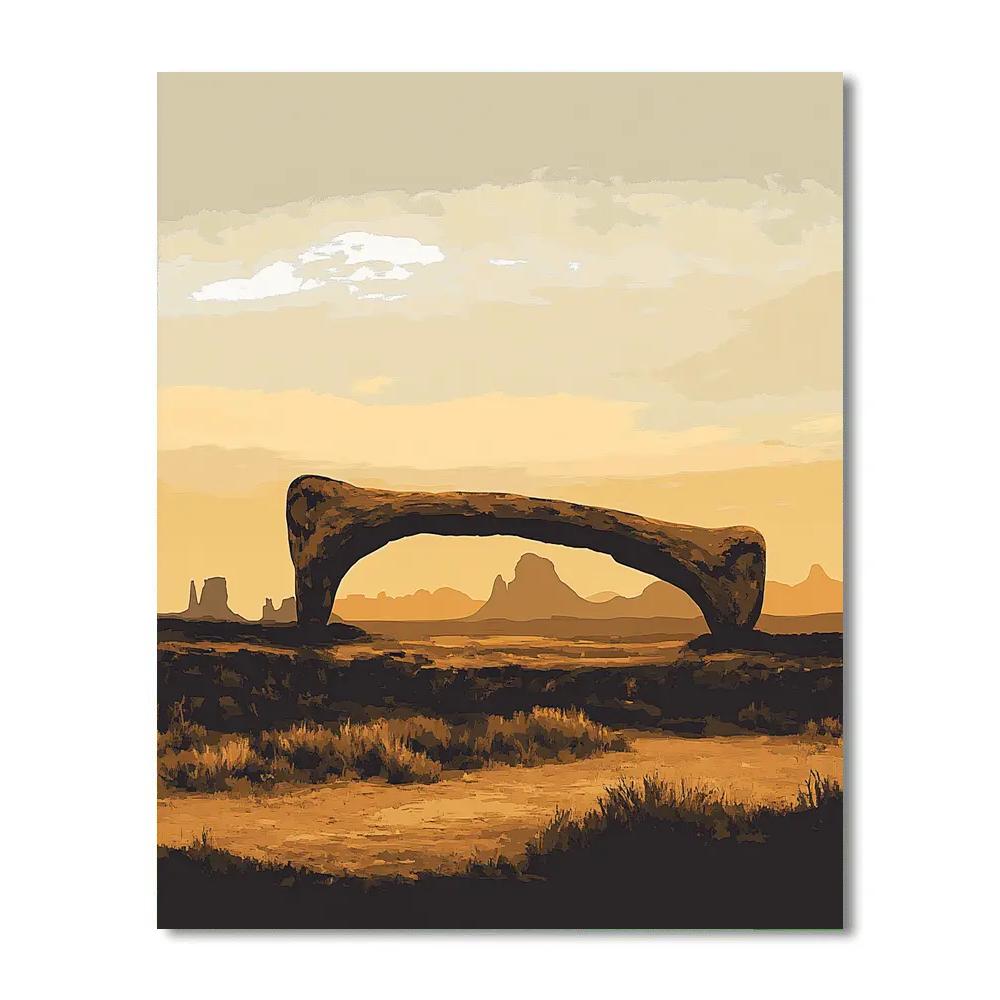 Georgia OKeeffe Inspired Desert Bone Silhouette DIY paint by numbers