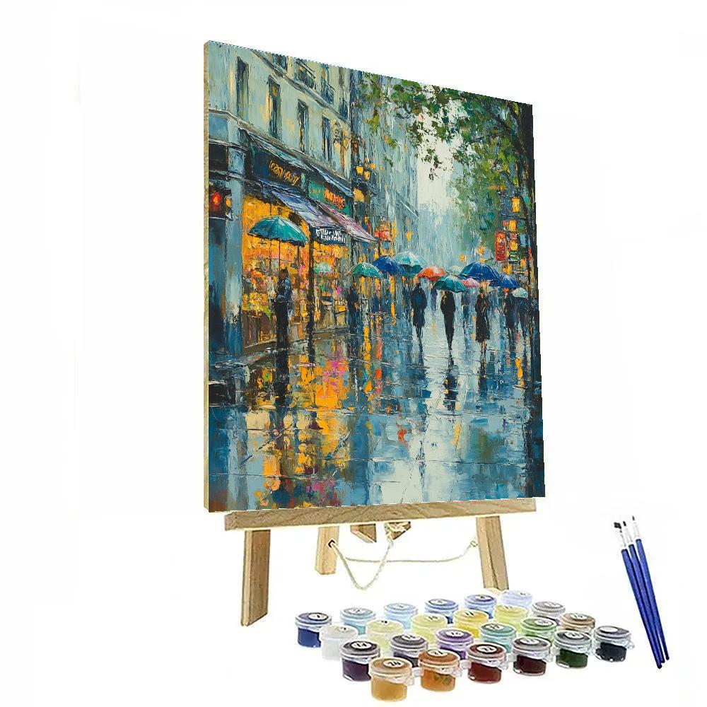 Claude Monet Inspired Rainy Street DIY paint by numbers