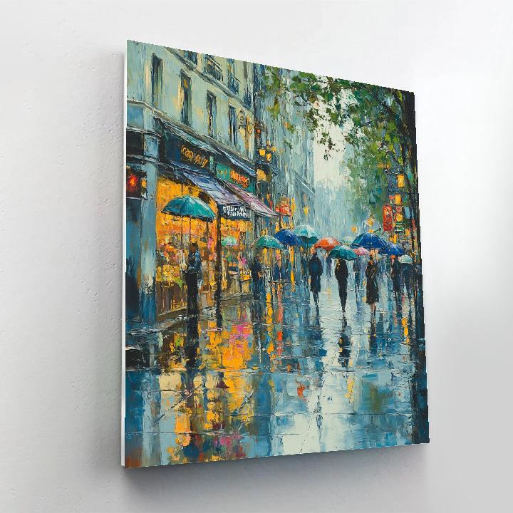 Claude Monet Inspired Rainy Street DIY paint by numbers