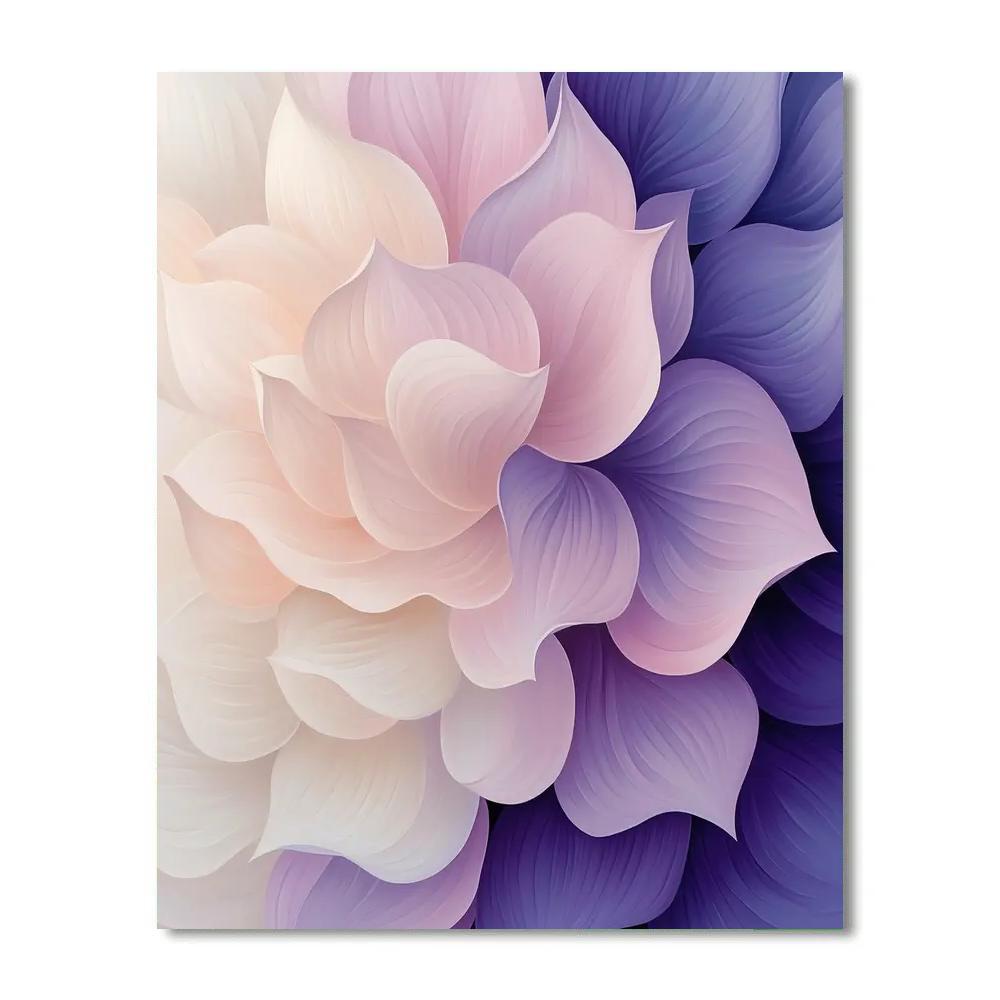 Georgia OKeeffe Inspired Violet Petal Abstraction paint by color