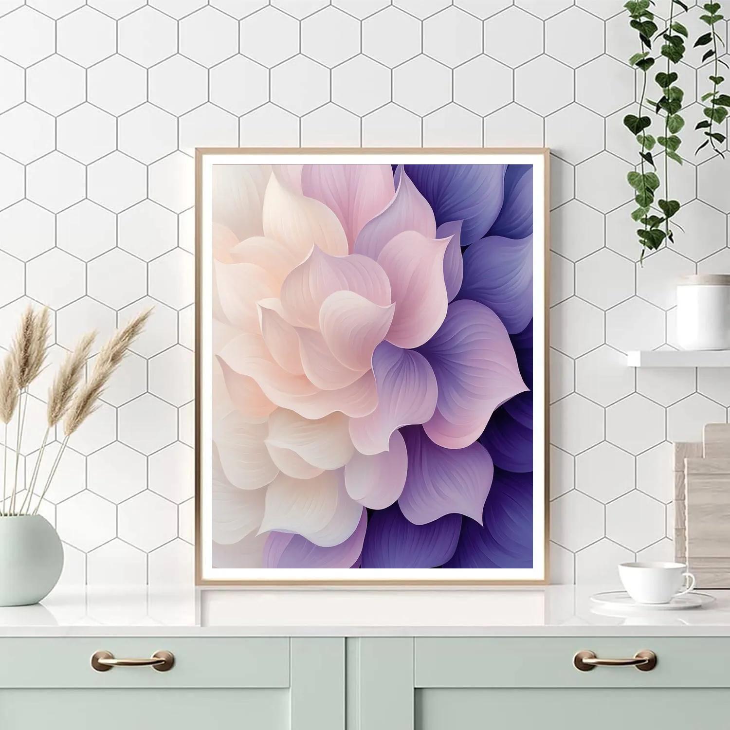 Georgia OKeeffe Inspired Violet Petal Abstraction paint by color