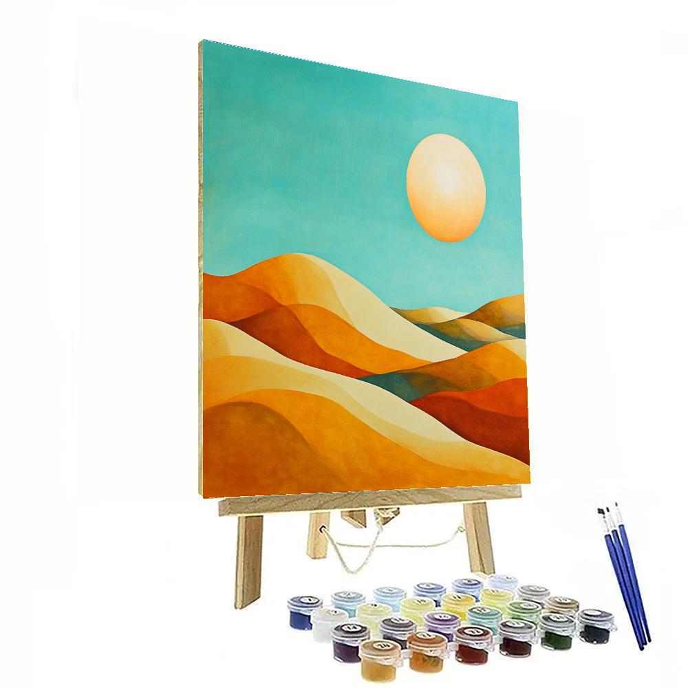 Georgia OKeeffe Inspired Rolling Hills Under Radiant Sun painting number kit