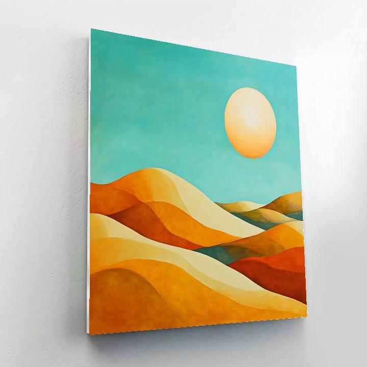 Georgia OKeeffe Inspired Rolling Hills Under Radiant Sun painting number kit