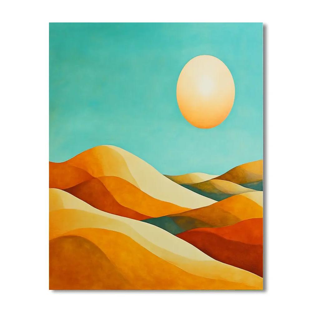 Georgia OKeeffe Inspired Rolling Hills Under Radiant Sun painting number kit