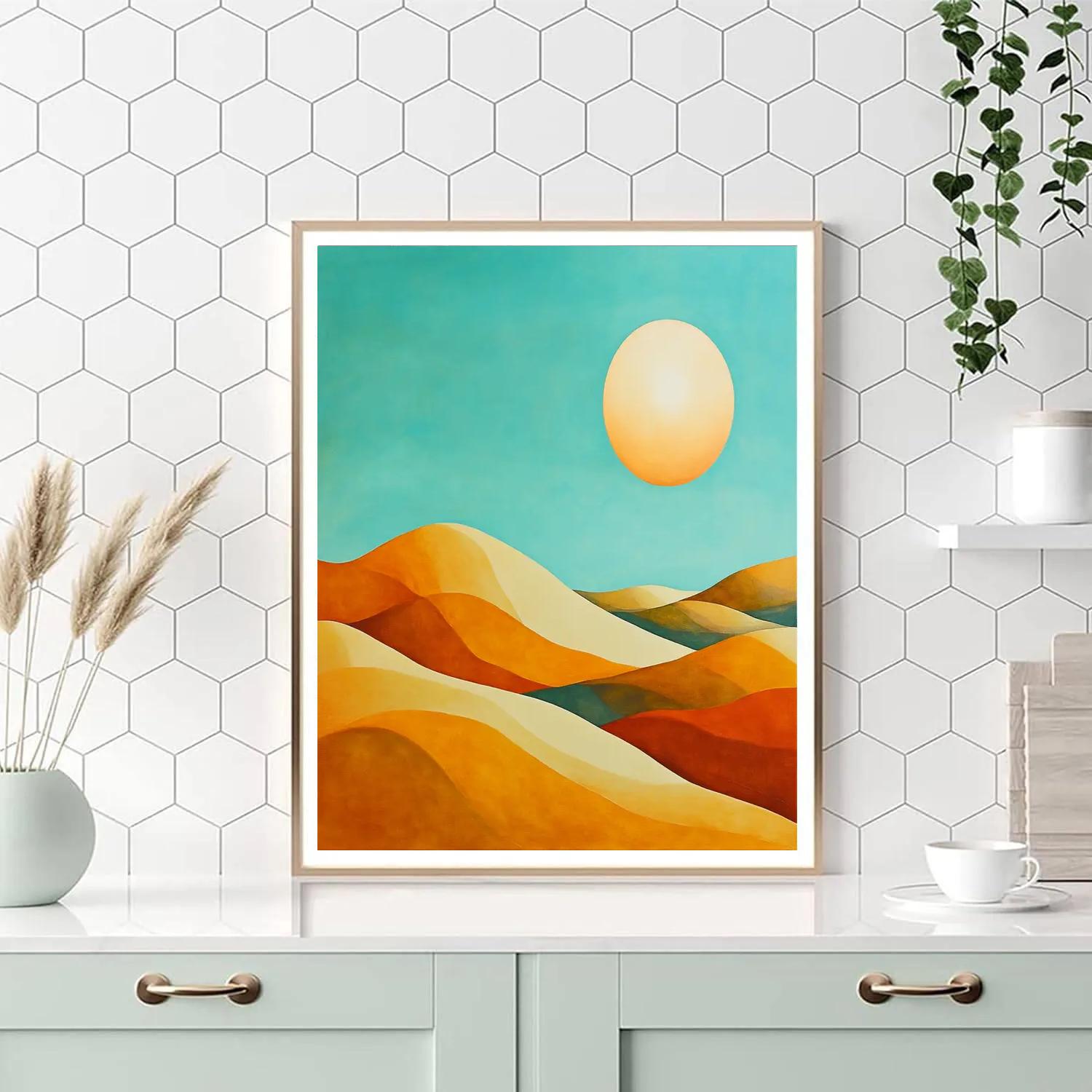Georgia OKeeffe Inspired Rolling Hills Under Radiant Sun painting number kit