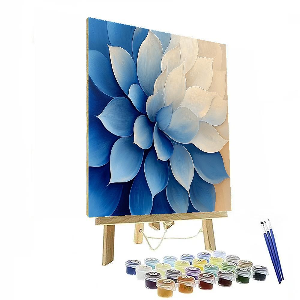 Georgia OKeeffe Inspired Cerulean Desert Blossom Close Up paint by number