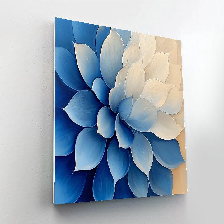 Georgia OKeeffe Inspired Cerulean Desert Blossom Close Up paint by number