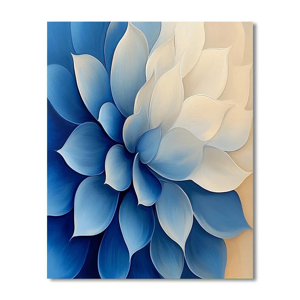 Georgia OKeeffe Inspired Cerulean Desert Blossom Close Up paint by number