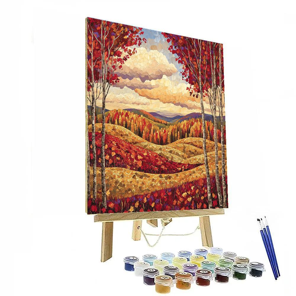 J E H MacDonald Inspired Autumn Blaze Among Northern Valleys Numbered painting kits