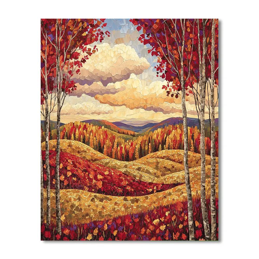 J E H MacDonald Inspired Autumn Blaze Among Northern Valleys Numbered painting kits