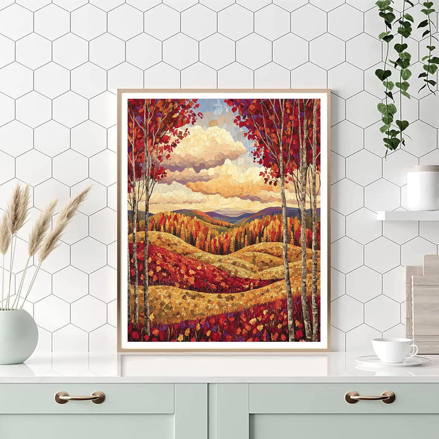 J E H MacDonald Inspired Autumn Blaze Among Northern Valleys Numbered painting kits