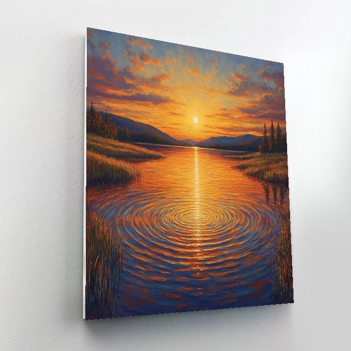 Frederick Varley Inspired Radiant Sunset Beyond Silent Lakes paint by color