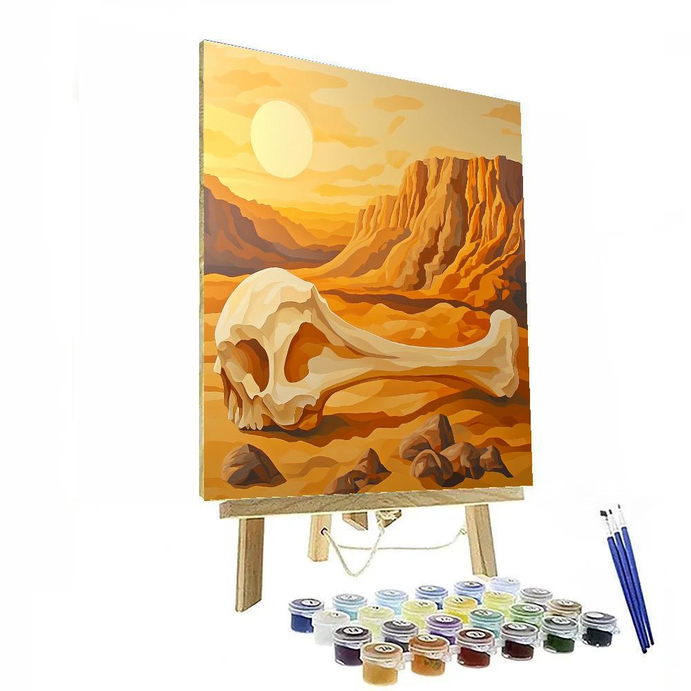 Georgia OKeeffe Inspired Radiant Sandy Bone Silhouette Numbered painting kits