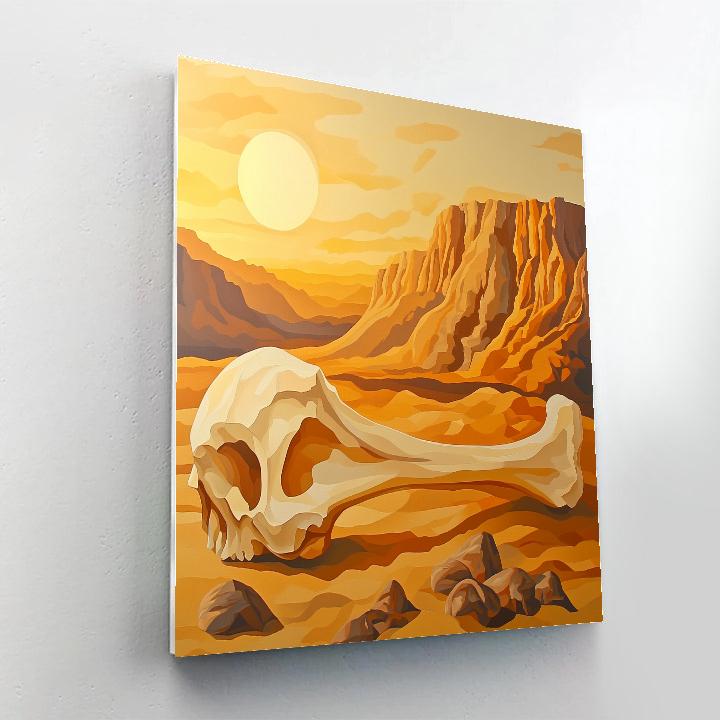 Georgia OKeeffe Inspired Radiant Sandy Bone Silhouette Numbered painting kits