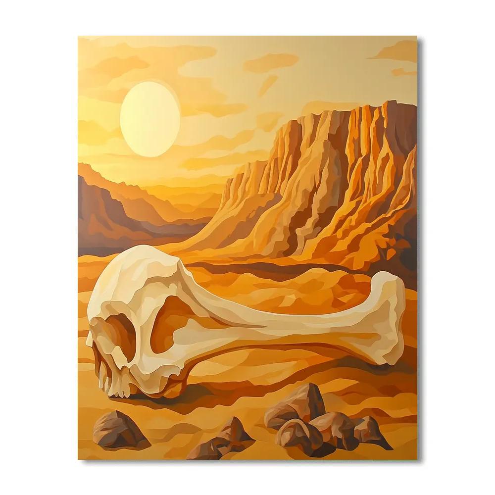 Georgia OKeeffe Inspired Radiant Sandy Bone Silhouette Numbered painting kits