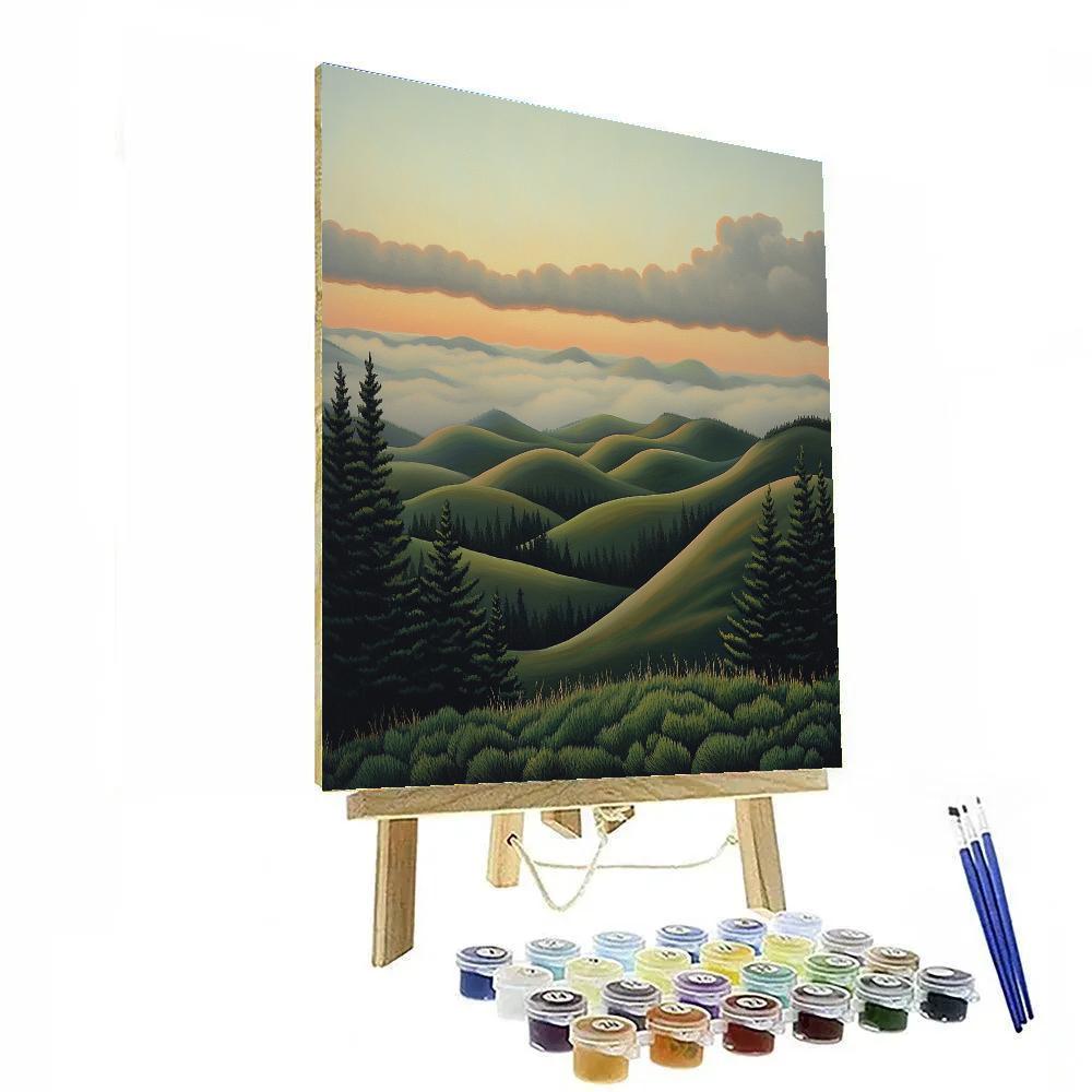 J. E. H. MacDonald Inspired Misty Morning Over Algoma Hills Painting by numbers kit