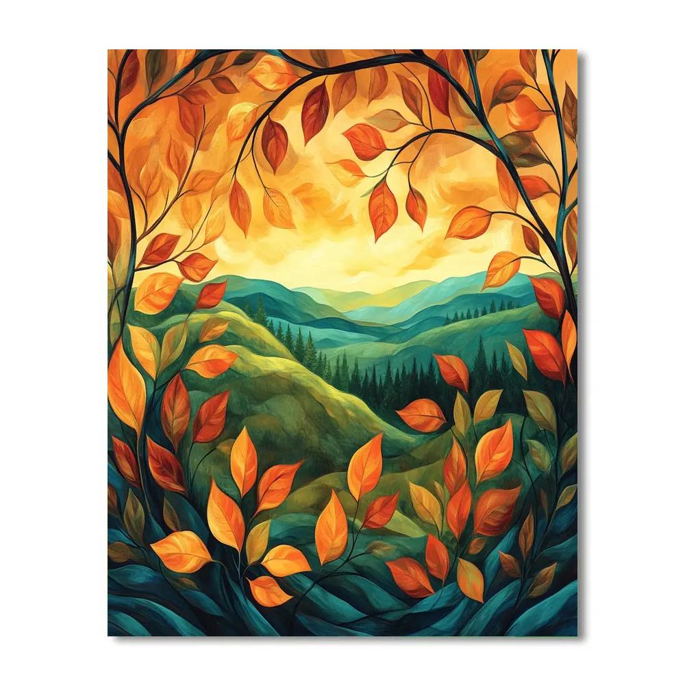 Frederick Varley Inspired Rhythmic Autumn Glow In Windswept Foliage Numbered painting kits