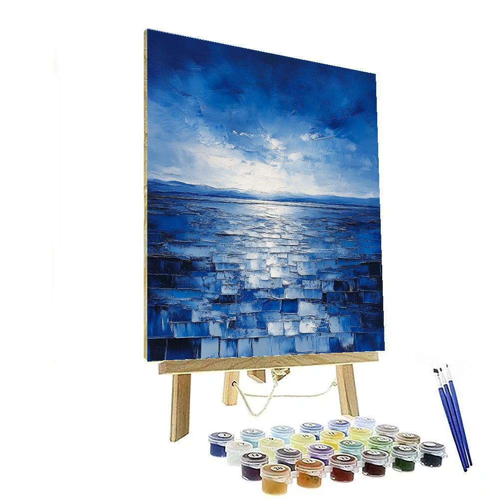 Jean-Paul Riopelle Inspired Icy Northern Sky Mosaic DIY paint by numbers