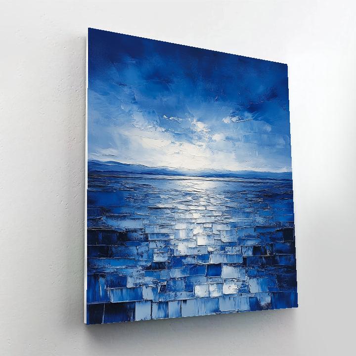 Jean-Paul Riopelle Inspired Icy Northern Sky Mosaic DIY paint by numbers