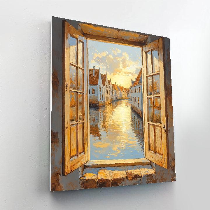 Johannes Vermeer Inspired Golden Hour Canal View Paint by numbers kits