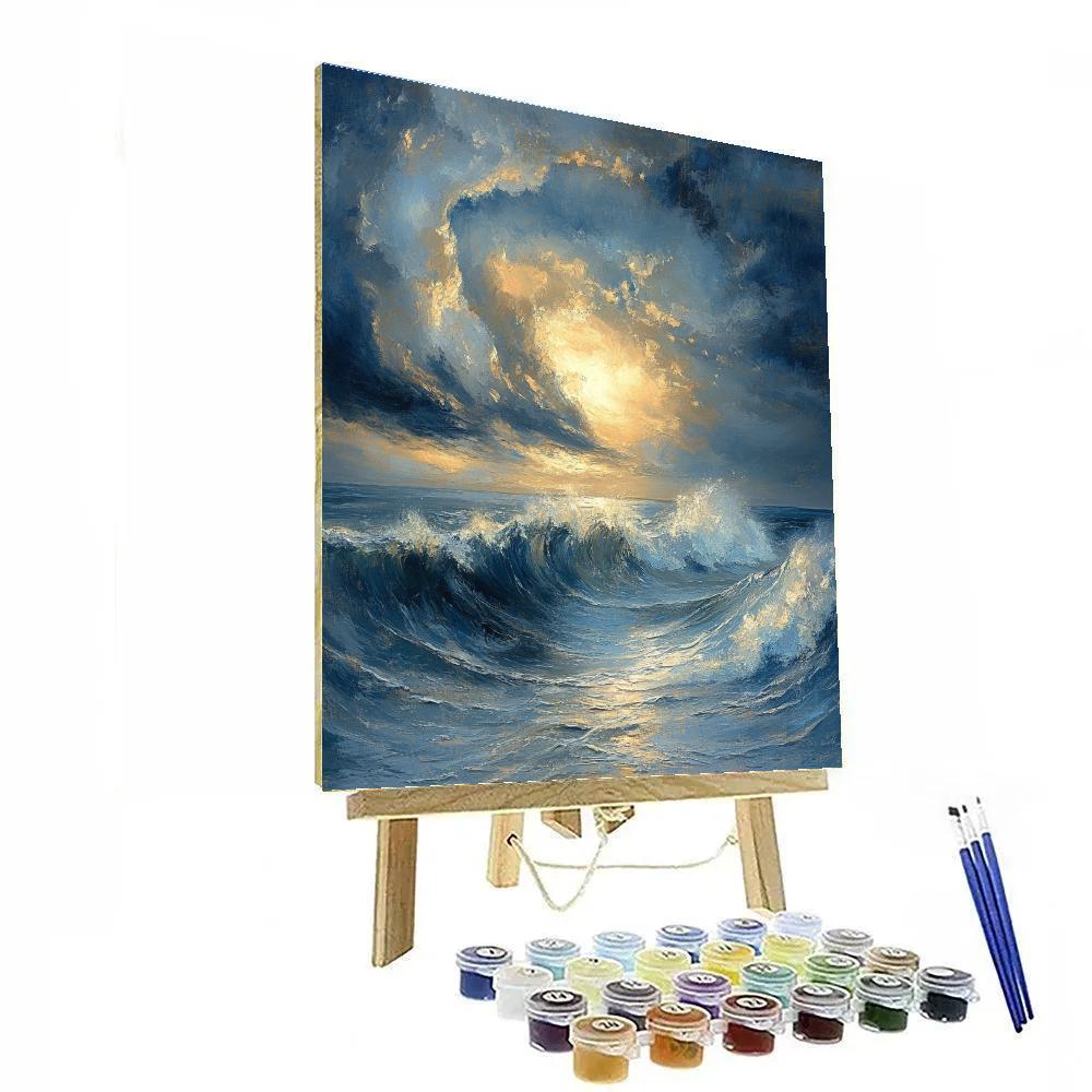 JMW Turner Inspired Stormy Ocean Number painting