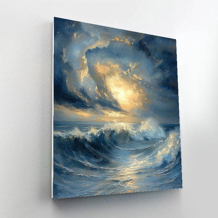 JMW Turner Inspired Stormy Ocean Number painting