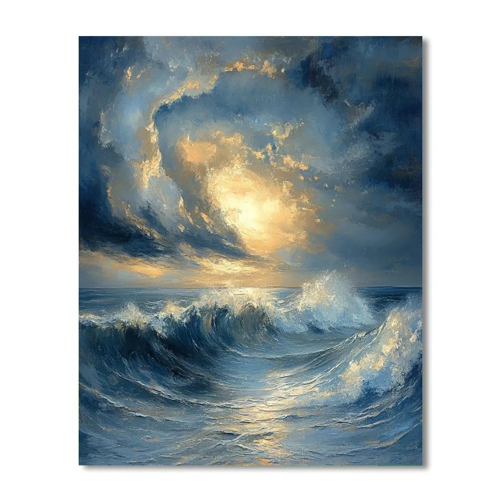 JMW Turner Inspired Stormy Ocean Number painting