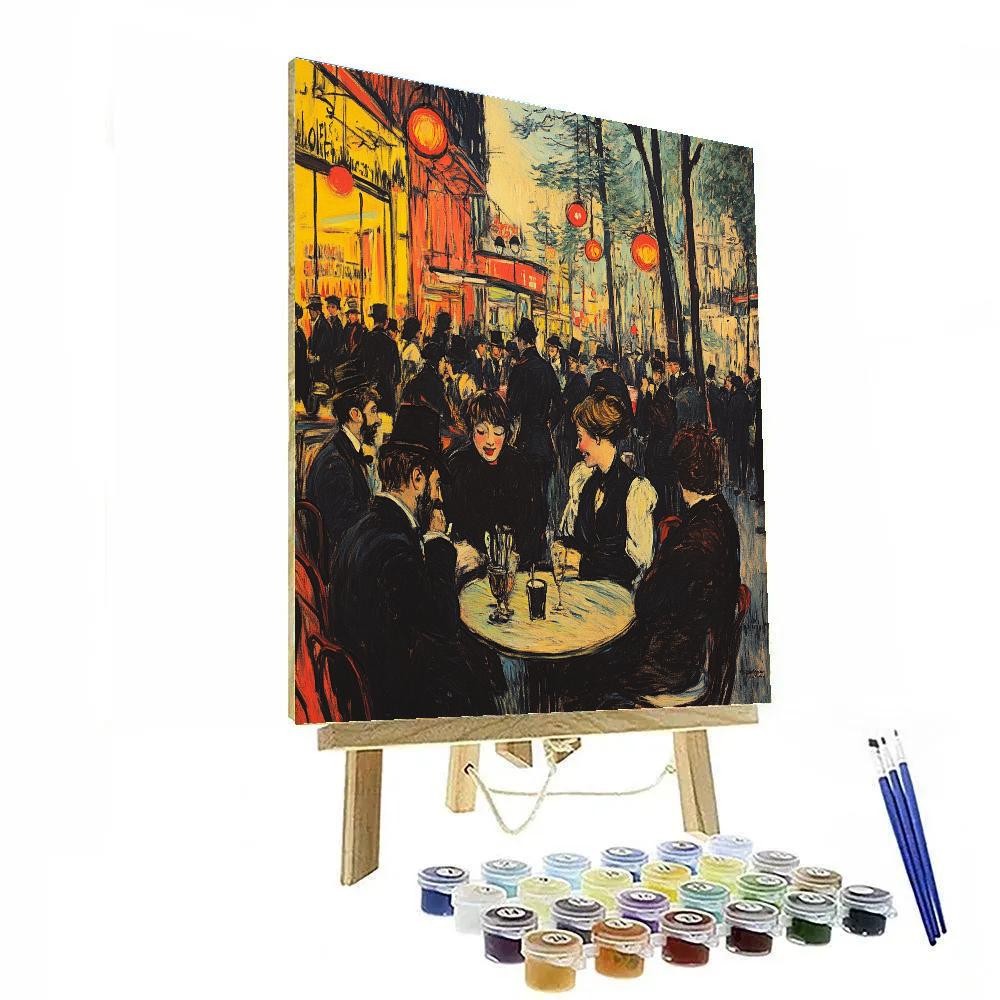 Henri De Toulouse-Lautrec Inspired Paris Cafe paint by color