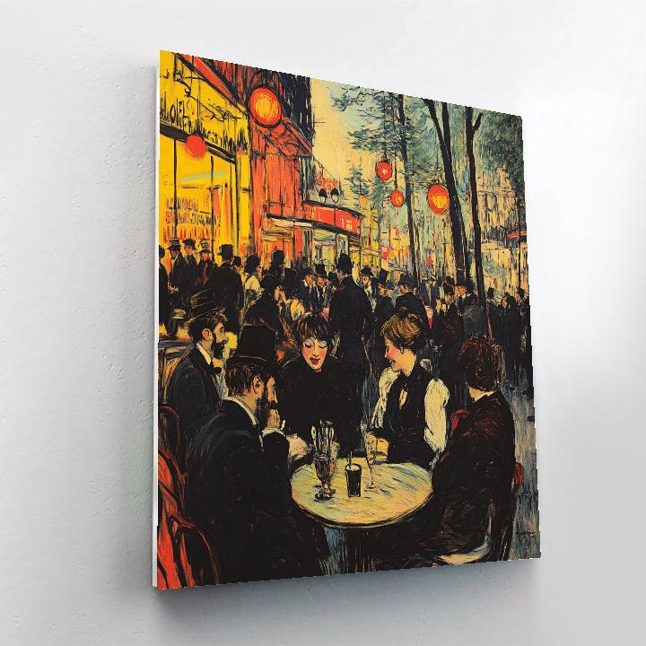 Henri De Toulouse-Lautrec Inspired Paris Cafe paint by color