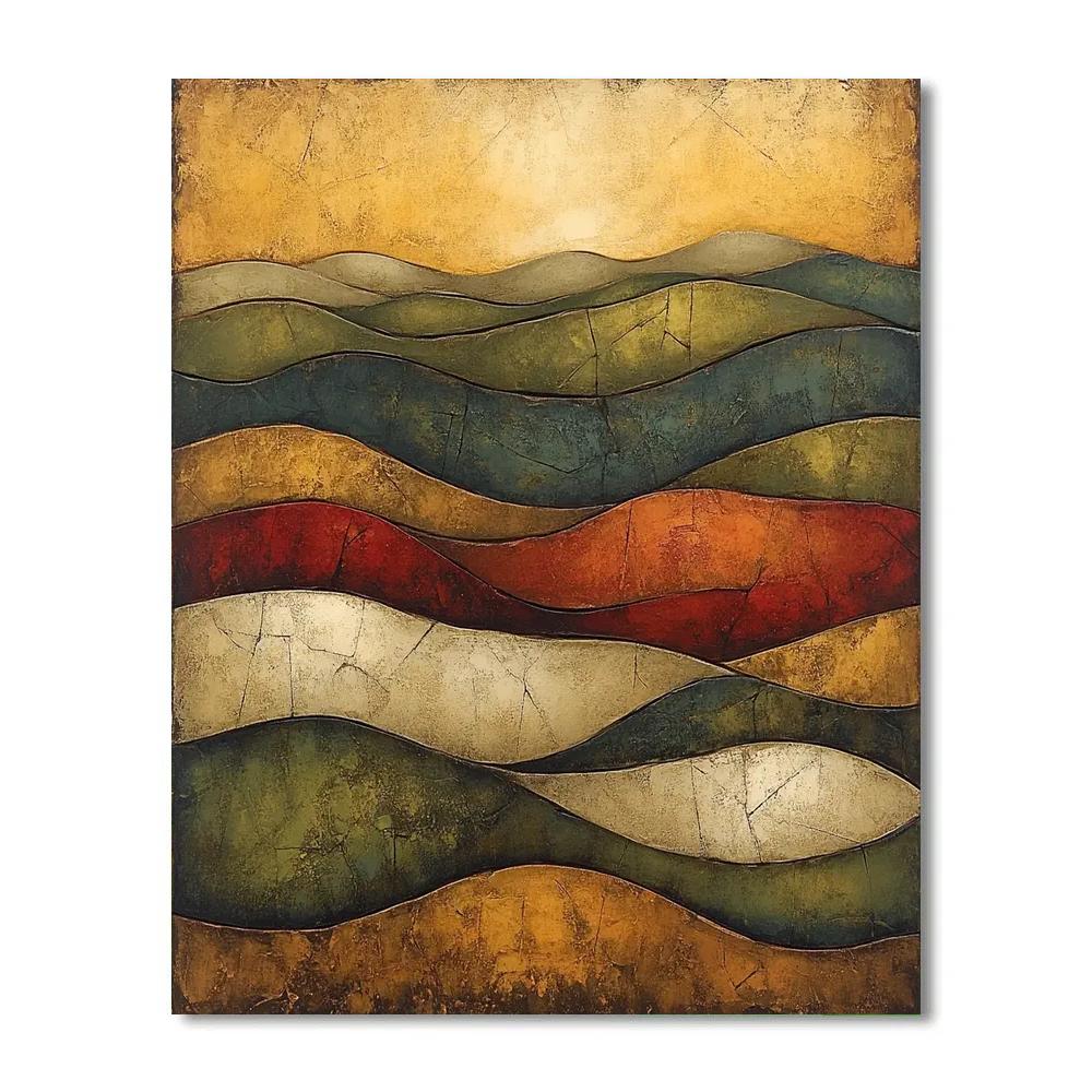 Jean-Paul Riopelle Inspired Geological Tessellation Plain paint by numbers