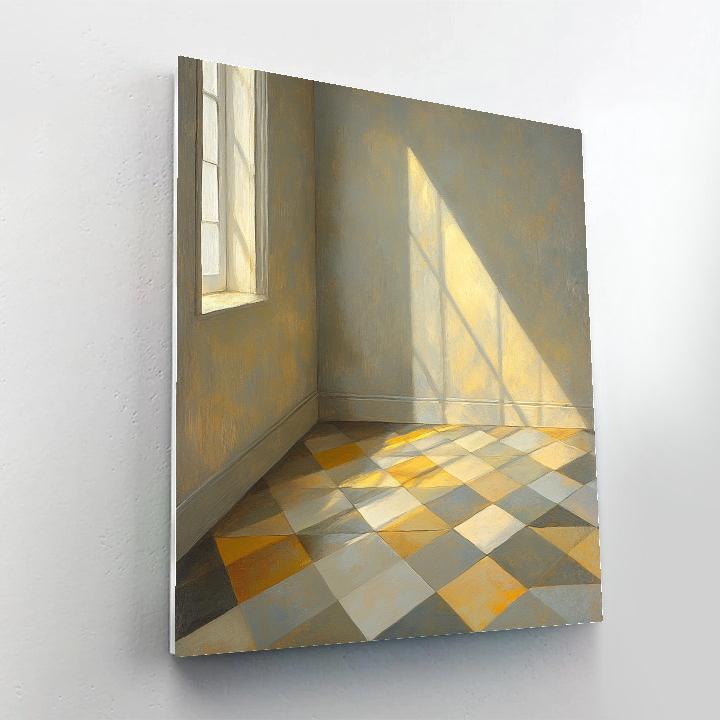 Johannes Vermeer Inspired Tiled Floor With Sunbeam Patterns Paint by numbers art
