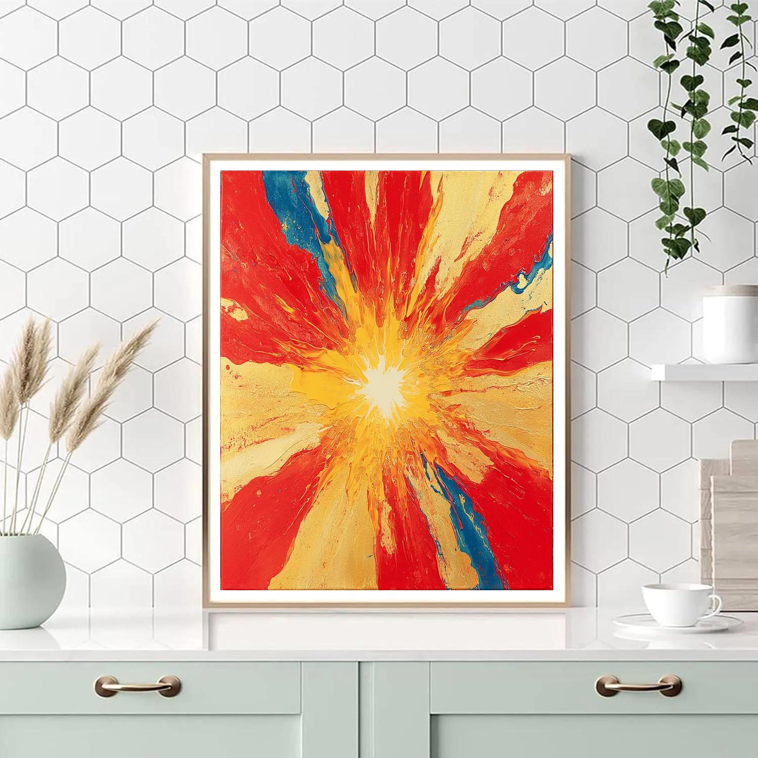 Jackson Pollock Inspired Solar Flare Symphony paint by number