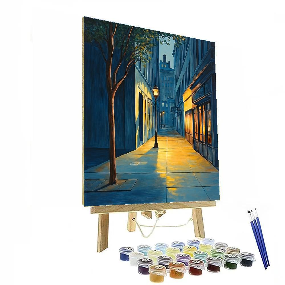 Edward Hopper Inspired Quiet City Streets paint by numbers