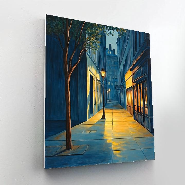 Edward Hopper Inspired Quiet City Streets paint by numbers