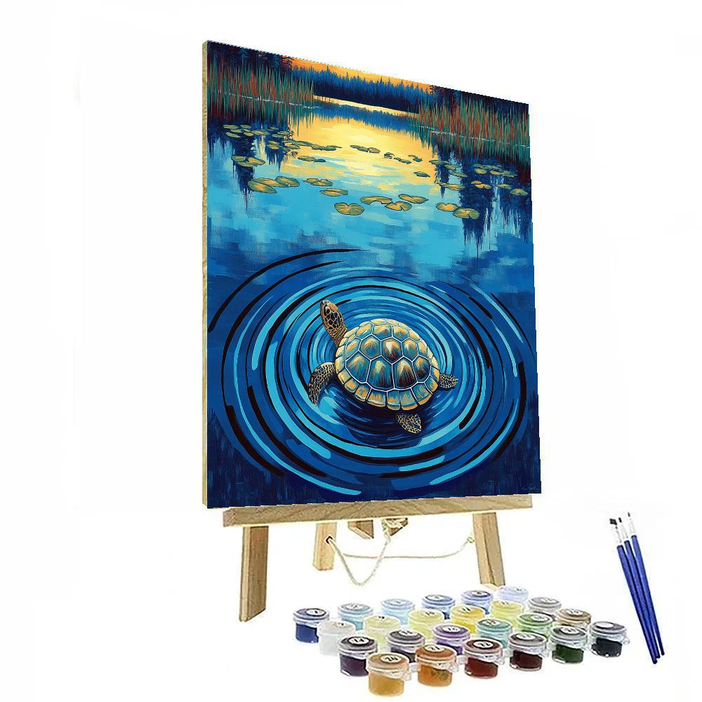 Norval Morrisseau Inspired Sacred Turtle Of Lake Mirrors Paint by numbers art